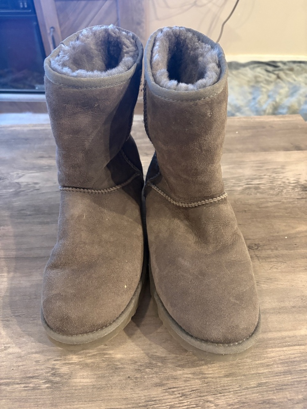 UGG Classic Short Suede Ankle Boots in Gray